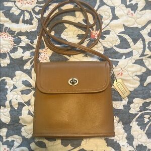 Vintage Coach Tango Flap Leather Crossbody Bag